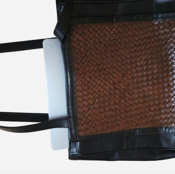 Talbots Black and Brown Woven Tote - Picture 5 of 7